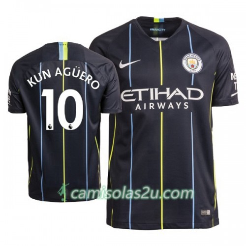 Camisolas de Futebol Manchester City Aguero 10 Equipamento Alternativa 2018/19 Manga Curta Camisolas de Futebol Manchester City Aguero 10 Equipamento Alternativa 2018/19 Manga Curta